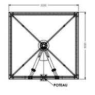 Préau pour école primaire UNO - 25 m² sur poteau déporté en acier galvanisé_7
