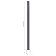 Vidaxl poteaux de clôture 2 pcs gris foncé 185 cm aluminium 148986_7