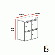 Meuble à casiers avec fentes courrier - Mobel Linea - A clé, 2 x 2 cases_7