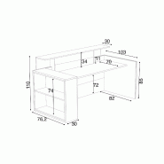 Banque d'accueil d'Ofitres, lumineuse avec étagère - 157, Droite, Non_7