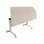 Table de réunion NET, plateau abattant avec retour - Mobel Linea - Blanc, Wenge, Droite_7