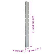 Vidaxl poteaux de clôture 20 pcs argenté 220 cm acier galvanisé 3196193_7