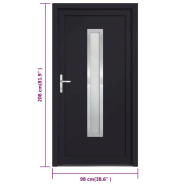 Vidaxl porte d'entrée anthracite 98x208 cm pvc 3187900_7