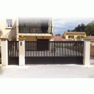 Portail coulissant semi barreaudé - 3500 / 1600_7