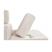 Canapé d'angle méridienne droite RINO convertible beige avec coffre de rangement et pieds laqués noirs_7