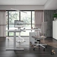 Bureau d'angle électrique réglable en hauteur - Quadrifoglio - Oui, Oui, 160, Blanc_7