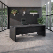 Bureau de direction TAK plateau rectangulaire - Mobel Linea - 200, Noir_7