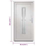 Vidaxl porte d'entrée blanc 88x200 cm pvc 3187891_7