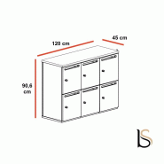 Meuble à casiers avec fentes courrier - Mobel Linea - A clé, 3 x 2 cases_7