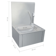 Vidaxl lavabo de lavage avec robinet et distributeur de savon inox 51114_7