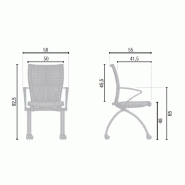Chaise visiteurs avec assise rabattable Viena - Mobel Linea. - 4 sièges_7