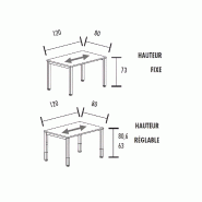 Bureau individuel avec retour So Vicar réglable en hauteur_7