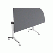 Table de réunion NET, plateau abattant avec retour - Mobel Linea - Blanc, Anthracite, Droite_7