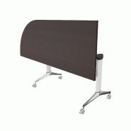 Table de réunion NET, plateau abattant avec retour - Mobel Linea - Blanc, Wenge, Gauche_7