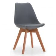 Chaise de restaurant - Design scandinave en bois de hêtre, coque en polyuréthane et coussin en simili cuir_7