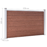 Vidaxl clôture de jardin wpc 872x106 cm marron 3053246_7