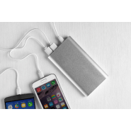 Power bank en aluminium - 10000 mAh - 2 ports USB et 2 ports USB-C - Couleur argenté_7