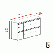 Meuble à casiers avec fentes courrier - Mobel Linea - A clé, 4 x 2 cases_7