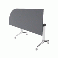 Table de réunion NET, plateau abattant avec retour - Mobel Linea - Blanc, Anthracite, Gauche_7