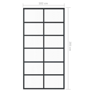 Vidaxl porte coulissante et quincaillerie verre et aluminium 102x205cm 3081961_7
