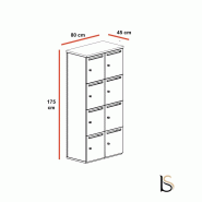 Meuble à casiers avec fentes courrier - Mobel Linea - A clé, 2 x 4 cases_7