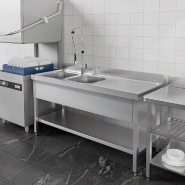 Plonge inox 2 bacs avec égouttoir avec étagère - P 600 mm - 1600_7