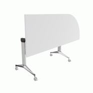 Table de réunion NET, plateau abattant avec retour - Mobel Linea - Alu, Blanc, Droite_7