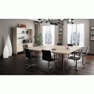 Table de réunion couleur bois - Référence CB02 - Fabricant MACE - Dessus elliptique - Profil sampan et jonque_7