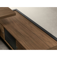 Bureau de direction intemporel et élégant - BOLD58 avec plateau épais et support en verre_7