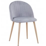 Chaise de restaurant en velours - structure métallique imitation bois - vendue par lot de 4 unités_7