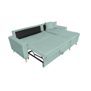 Canapé d'angle réversible convertible ARKO bleu clair avec méridienne réversible, coffre et coussins assortis_7