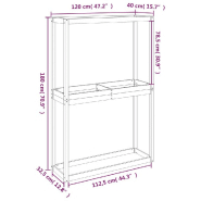 Vidaxl porte-pneus 120x40x180 cm bois de pin massif 825003_7