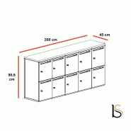 Meuble à casiers avec fentes courrier - Mobel Linea - A clé, 5 x 2 cases_7