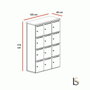 Meuble à casiers avec fentes courrier - Mobel Linea - A clé, 3 x 4 cases_7
