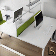 Bureau bench 2 personnes Star avec meubles de rangement - Mobel Linea. - Blanc Pastel, 160_7