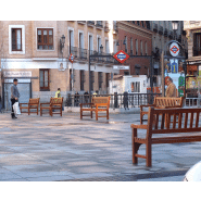 Banc public Göteborg UM345 - bois tropical traité avec finition teinte naturelle_7