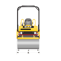 Rouleau compacteur cylindre tandem vibrant 130 - Bon équilibre fréquence et amplitude - Cylindres larges pour production accrue