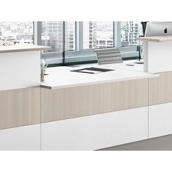 Banque d'accueil modulable et personnalisable - PROGRESS - Design élégant et matériaux haut de gamme