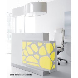 Borne d'accueil Organic avec système d'illumination - MDD - 130, Blanc brillant, A droite