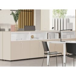 Banque d'accueil droite classique en bois - AVANT, design adaptable à tout environnement