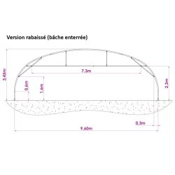 Serre tunnel professionnel pour maraîchers 9.60 m - Longueur 10 m - Val de Loire - Le breton