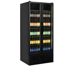 Vitrine réfrigérée noire FS890H BLACK - 2 portes - Finition contemporaine en aluminium noir