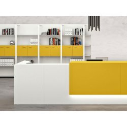 Banque d'accueil en bois Z2 - Modulable, éclairage LED et finitions personnalisées