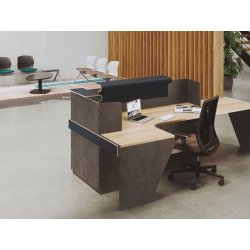 Banque d'accueil fonctionnelle et lumineuse - ATLAS - Design épuré avec éclairage LED et configurations modulables