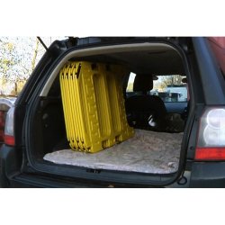 Barrière de chantier rigides pliables 4 pans - panneaux enclenchés 750 mm x 1000 mm - haute visibilité