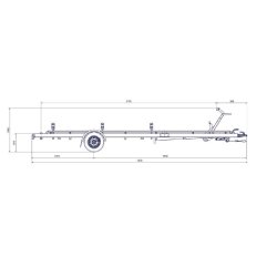 7m-2m20 1x1800kg - 1800 kg - VLEMMIX - Remorque Porte-Bateau
