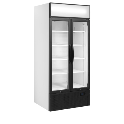 Vitrine réfrigérée FSC - 2 ou 3 portes avec caisson lumineux - Finition blanc ou noir - Réf : FSC891H