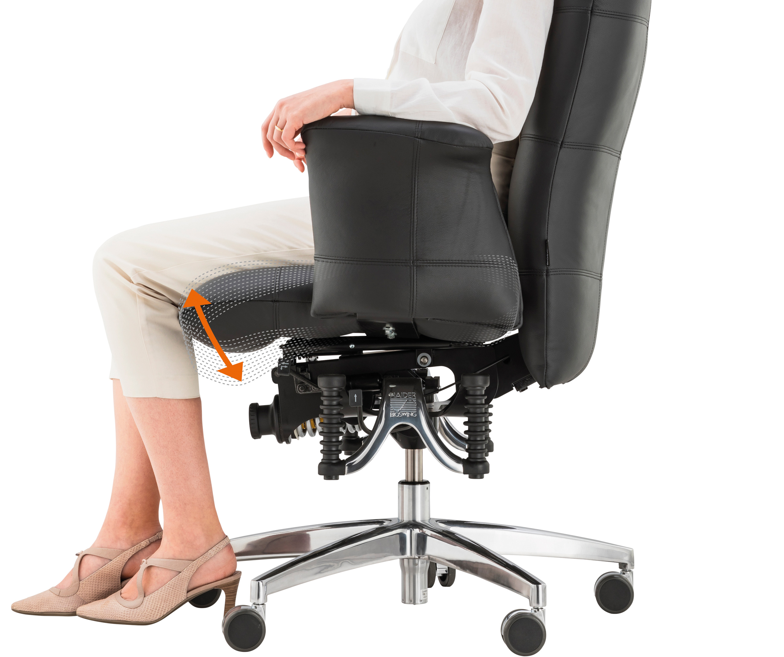 Chaise de bureau avec mécanisme d'assise 3D pour une meilleure posture