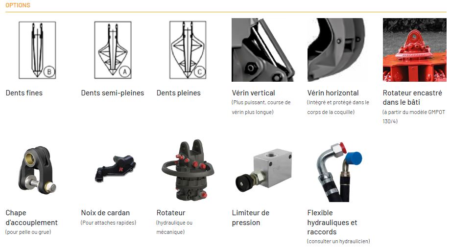Grappin à ferraille Série GMPVT P - vérins verticaux - pour pelles hydrauliques lourdes 15 à 27 tonnes_8
