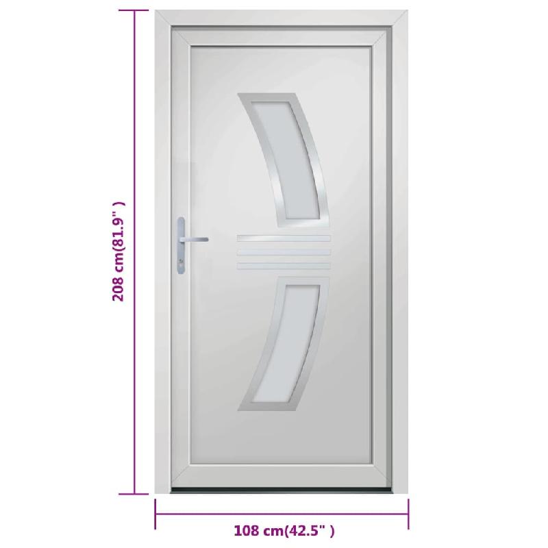 Vidaxl porte d'entrée blanc 108x208 cm pvc 3187925_8
